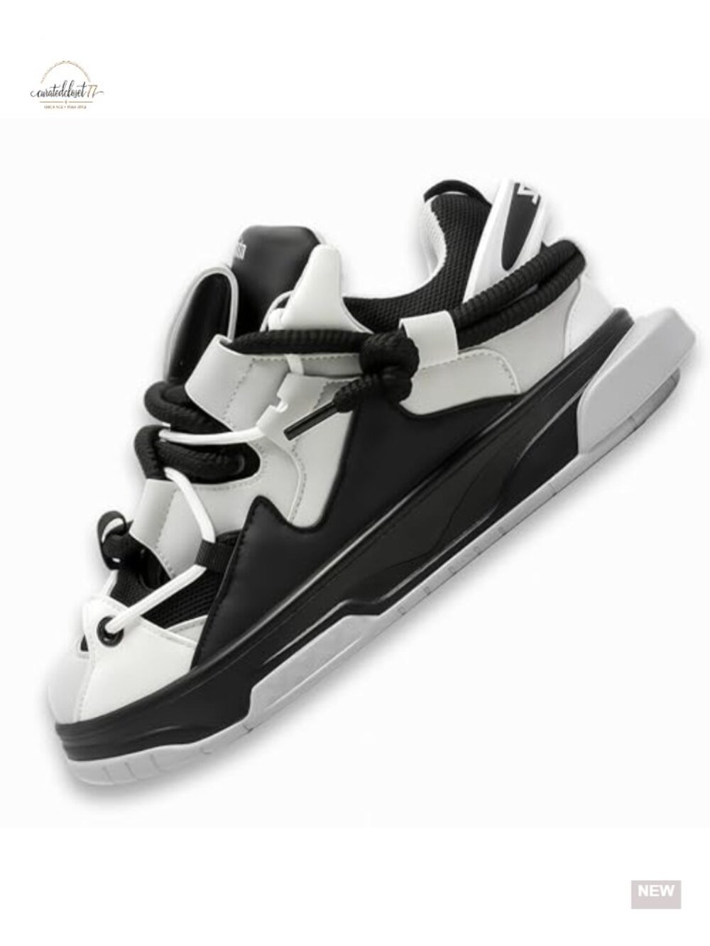 Platform Chunky Sneakers Faux Leather Height Incre Unisex Casual